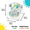 Bright Starts Portable Automatic 6-Speed Baby Swing with Removable -Toy Bar, 0-9 Months 6-20 lbs (Rainforest Vibes)