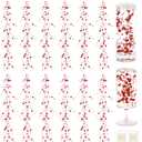 Red Artificial Pearl String for Floating Candle Faux Pearls Beads String with 20000 Water Beads Party Garland Decoration for Vases Filler Wedding Centerpiece Christmas Party Decor (Red)