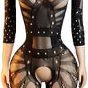 ADSEXY Sexy Lingerie For Women Sheer High Elasticity Bodystocking Bodysuit For Women One Size Fits 80-150lb