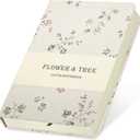 Floral Linen Notebook, Similar Embroidered, Small, 5x7, B6, Hardcover, Lay Flat, Lined & Unlined Sketchbook, Journal for Women,White