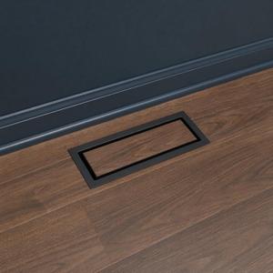 3 Pack 4x10 Flush Mount Floor Register,Adjustable Airflow Vent | Adjustable Airflow Flooring Vent Cover,Heavy Duty Metal Hidden Floor Vent,Black Finish for Tile,Wood & Vinyl Flooring Inserts