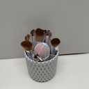 BS-MALL Makeup Brushes Premium Synthetic Foundation Powder Concealers Eye Shadows 18 Pcs Brush Set with 5 sponge & Holder Sponge Case (Grey)