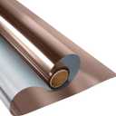 KESPEN Window Film One Way Daytime Privacy Static Cling Sun Blocking Anti UV Reflective Window Tint for Home and Office, Brown-Silver, 17.5 Inch X 6.5 Feet