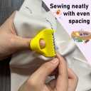 Edge Stitch Lock & Sewing Gauge, 4 Colors Sewing Needle Gauge Measuring Tool, Mini Sewing Finger Ruler for Even Stitches, 3mm Sewing Templates, DIY Stitching kit for Machine Sewing