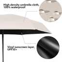 ESUFEIR Mini Sun Umbrella for Purse With Case, Small Compact UV Umbrella Travel Essentials, Lightweight Portable Parasol Windproof for Women Men Kids (Beige)