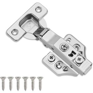 4 Pack Full Overlay Soft Close Cabinet Hinges 105 Frameless 3 Way Adjustable Soft Close Hinges for Cabinet Doors Kitchen Cabinet Door Hinges with Screws