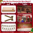 Christmas Velvet Bows Garland, 10ft Pre-Strung Christmas Garland Banner with 15 Bows, Indoor Vintage Elegant Velvet Ornaments Home Decor Decorations for Mantle Tree Party Wall Office, Khaki Brown/Tan