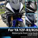 Motorcycle Front Fairing Winglet Aerodynamic Spoiler Beak Nose Cone Extension Fixed Wing Kit Compatible with Yamaha YZF R3 R25 2019-2025 (Matte Black)