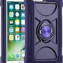 Compatible with iPhone Se3/iPhone Se2,iPhone 6/6S Case,iPhone7/iPhone8 Case 4.7 Inch with Ring Stand, Heavy-Duty Military Grade Shockproof Cover (Deep Purple