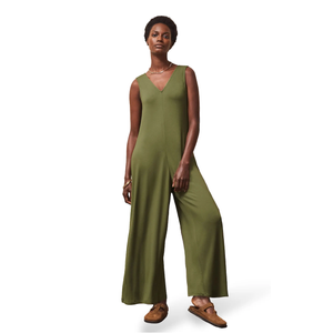 Jersey Sleeveless V-Neck Jumpsuit, Size S