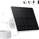 1-Pack 6W Solar Panel for Ring Camera Outdoor Wireless, Fast Solar Charger for Ring Spotlight Camera & Stick Up Cam Battery, Smart Continuous Power Supply with USB-C/DC Port