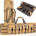 TORIBIO Double Rifle Case Soft Bag Gun Case Tactical for Rifle Pistol Firearm Storage, Transportation and Hunting Shooting Range, Rifle Backpack (32" x 12", Khaki)