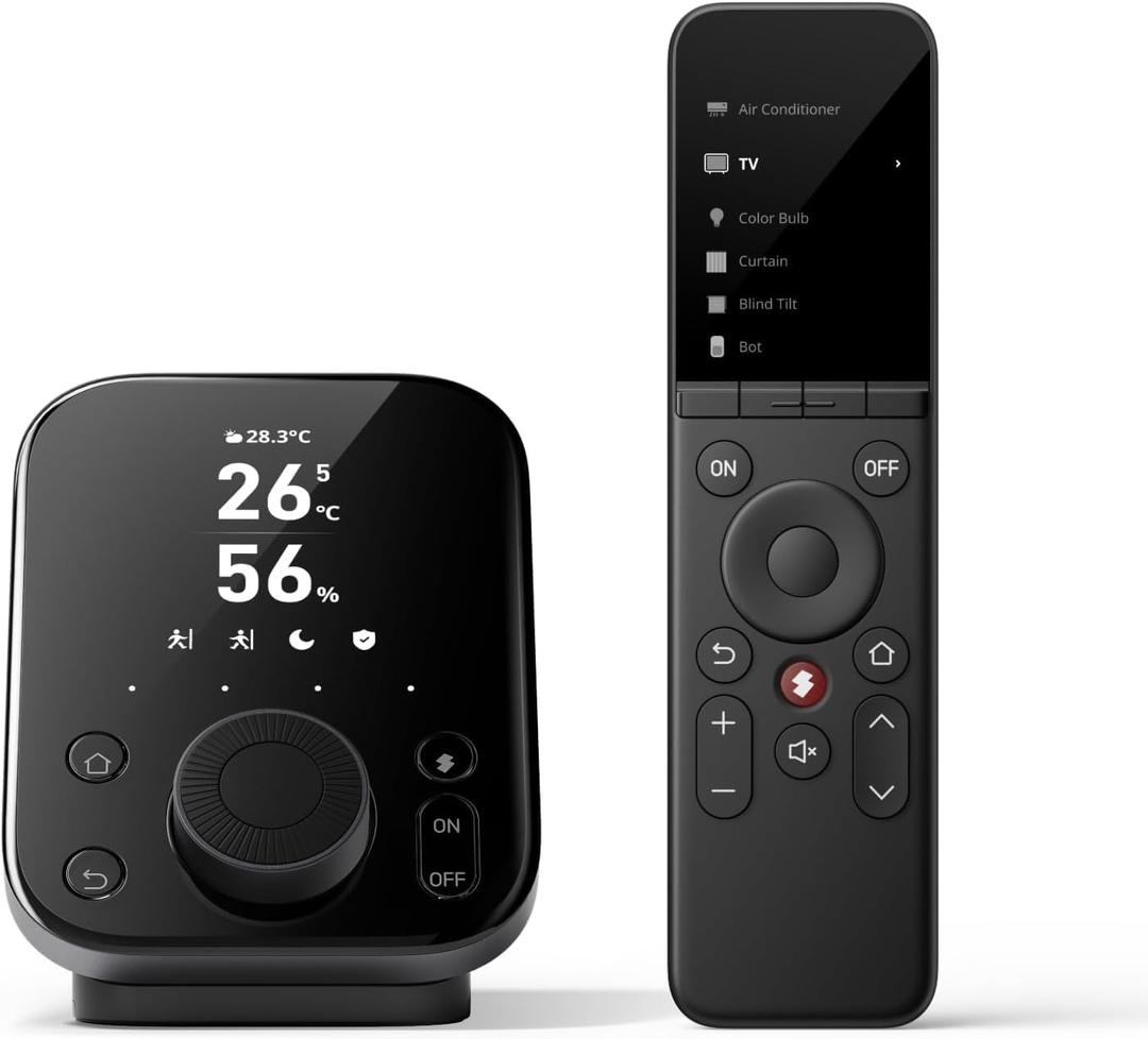 SwitchBot Universal Remote Control with Hub 3, Multi-use Smart Remote with Customize App, Control 25 IR/Bluetooth Devices and 10 Scenes, Compatible with TV/AC/SwitchBot BLE Devices (Dark Grey)
