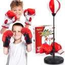 Punching Bag for Kids Included 2 Pack Boxing Gloves, Boxing Toy Sets with Height Adjustable Stand for Boys, Sports Gifts for Boys & Girls Age 5,6,7,8,9,10 Years Old