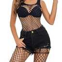 Avidlove Women Sexy Lingerie Fishnet Bodysuit Mesh BodyStocking One Piece Elasticity Bodycon Jumpsuit Tights Thigh Stockings 