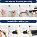 Dmore magnetic knife holder for wallwith 10 hooks, No Drilling 17 Inch black knife magnetic strip, Extra Strong Magnet knife rack, include Adhesive Tape and screws for Knives and Tools