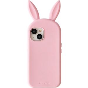 Bunny Case for iPhone 13 Pro Max Case, Cute 3D Pink Kawaii Long Rabbit Ears Silicone Fun Cartoon Rabbit Case Protective Cover for Women Girls