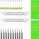 10Pcs Drop Shot Ready Rigs Kit with 2 Fishing Wacky Hooks,No Snag Skinny Sinker(1/2oz,3/8oz,1/4oz.1/5oz.), Spinner Blades Fishing Bass Rig Cylinder Saltwater Freshwater