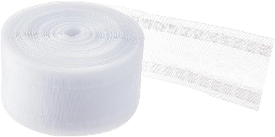 BENECREAT 27 Yard Wave Curtain Tape, White Nylon Drapery Header, 3.15 Inch Transparent Pleat for Installing & Fixing Curtains