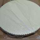 24 in Large Round Ottoman Tray, Decorative Serving Tray,Cream