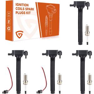 Set of 4 Ignition Coil Pack UF751 and Iridium Spark Plugs Fit For Jeep Cherokee 2014-2020, Compass 2018-2020, Renegade 2015-2020 & Fit For Chrysler 200 & Fit For Ram ProMaster City