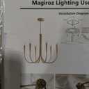 Kayna Modern 6-Light Gold Wheel Seeded Glass Chandelier for Dining Room - 25"Dia.x24.5"H