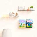 Yieach 4 Pack 15" Acrylic Shelves for Wall,Bathroom,Bedroom - with Adhesive - No Drilling Clear Floating Shelves for Funko Pop,Lego,Action Figures,Nail Polish,Perfume Shelf and Wall Storage & Display