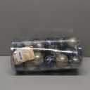 Sea Team 60mm/2.36" Delicate Contrast Color Theme Painting & Glittering Christmas Tree Pendants Decorative Hanging Christmas Baubles Balls Ornaments Set - (Stone Blue & Silver Grey), Pack of 30