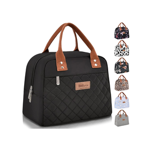 HOMESPON Insulated Lunch Bag for Women Men Adults Lunch Tote with Front Pocket Lunch Box Container Cooler Bag for Work Picnic (Black)