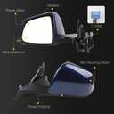 Dasbecan Side Rear View Mirror Compatible with 2020-2024 Tesla Model Y Door Rearview Mirror Heated Power Glass Mirror Memory Power Folding Driver Left 1594111-00-C 159411100C(13pin Deep Blue)