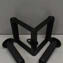 Double D Row Handle Cable Attachment for Weight Workout, Steel with Non-Slip Rubber Grip (Black)