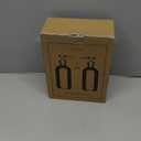 Hand and Dish Soap Dispenser for Kitchen and Bathroom, Set of 2 16 Oz Glass Bottles, Stainless Steel Pumps, Non-Slip Silicone Base, 27 Waterproof Labels (Matte Black Bottle/Brushed Gold Pump)