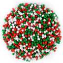 Qumenan 1500 Pieces Mini Glitter Christmas Pom Poms Balls Small Red Green and White pom poms for Crafts Making DIY Hobby Supplies Christmas Party Decorations(3 Colors, 0.4 in)