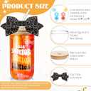 Hushee Class of 2027 Senior Night Gifts 16 oz Glass Water Bottle with Lids Straws Glitter Bow Straw Topper Senior 2027 Tumbler Graduation Gift for Her Women Team Coach Player(Black)