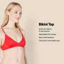 Amazon Essentials Womens Light-Support Classic Bikini Swimsuit Top (XX-Large, Washed Black)