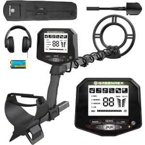 Metal Detector for Adults Professional, Waterproof Pinpoint, High Accuracy Gold and Silver Detection, Underwater and Beach Use, 10'' IP68 Coil, Bigger LCD, New Advanced DSP Chip (Metal Detector Kit Black)