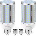 2 Pack 36W Corn LED Light Bulb Fanless,(320 Watt Equivalent) E26/E39 Medium/Large Mogul Base LED Cob Lamp 5000K Daylight 5,400LM for Outdoor Indoor Garage Warehouse Factory Workshop Street Backyard