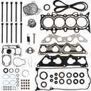 1.7 Head Gasket Set W/Head Bolts Timing Belt Kit W/Water Pump fit for Honda Civic HX/EX 1668CC/1700CC 1.7L 2001-2005 D17A2 D17A6 OE# HS26236PT HS26236PT-2 TCK312 HS4034 HB4034