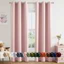 MIULEE Baby Pink Blackout Curtains for Girls Bedroom 84 Inches Long 2 Panels, Thermal Insulated Room Darkening Drapes for Nursery Living Room, Solid Grommet Top Noise Reducing Curtains W40 x L84 Inch