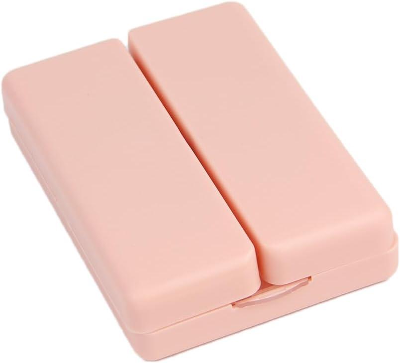 Foldable Magnetic Pill Organizer, Daily Pill Organizer with 7 Compartments Pill Container for Purse Pocket with Dual Lid for Pills, Vitamin, Fish Oil, Supplements (Pink)