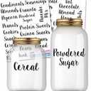 Kitchen Pantry Organization Label Decal Stickers for Jars, Containers, and Canisters Flour, Coffee, Sugar, Tea 40 Pack