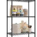 SONGMICS Storage Shelf, Metal Wire Shelving Unit, Adjustable Shelves, for Garage, Bedroom, Living Room, Kitchen, Pantry, 5 Tier, 11.8 x 23.6 x 63.4 Inches, Ink Black ULGR165BH01S