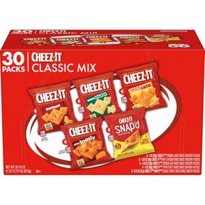 Cheez-It Cheese Crackers, Baked Snack Crackers, Office and Kids Snacks, Variety Pack, 28.74oz Box (30 Packs), BBD: SEP 13.2026