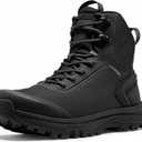 Coostar Tactical Boots for Men Lightweight Military Combat Boot Side Zipper Motorcycle Hiking Work Boots Waterproof 8 Inches Black Size 8