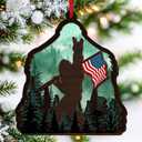 FLAGWIX Christmas Bigfoot Gifts for Men Women - Wooden Christmas Ornaments 2025 for Tree Decorations - Big Foot Sasquatch Gifts for Friends Brother Campers, Bigfoot Ornament, White Elephant Ideas