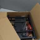 TUTOTAK Bar Cart, Home Bar Serving Cart with 3-Tier Mirrored Shelf, Drink Cart, Mobile Kitchen Shelf with Wine Rack, Rolling Beverage Cart, Black BC01BK033