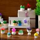 Threehoney 30 Pcs Miniature Dollhouse Plants Accessories Mini Artificial Potted Flower Tiny Resin Greenery Cactus Figurines for Doll House Gift DIY Garden Bonsai Micro Landscape Decoration(Succulents)