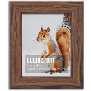 Rustic Walnut 4x5 Frame - Single Frame, 4 x 5 Poster Frame for Artwork, Puzzles, Photos and Movie Posters Picture Frames