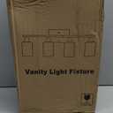 MOKATNG 4-Light Bathroom Light Fixtures, Vanity Light with Milky White Shades, Matte Black Bathroom Light Fixtures Over Mirror, Modern Bathroom Wall Lamp for Mirror Living Room Cabinet Bedroom