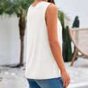 BTFBM Sleeveless Sweater Tops for Women 2026 Crew Neck Lightweight Casual Loose Tank Summer Outfits Fashion Clothing (White, M)